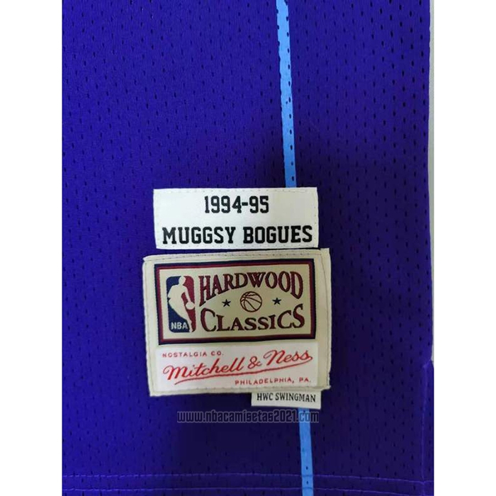 Camiseta Charlotte Hornets Muggsy Bogues #1 Mitchell & Ness 1994-95 Violeta